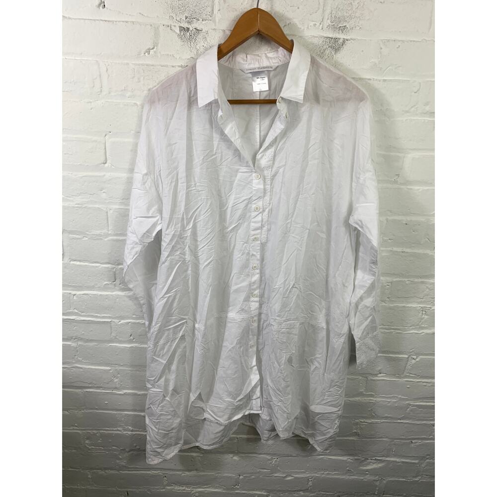 Elemente Clemente White Long Sleeve Mini Shirt Dress